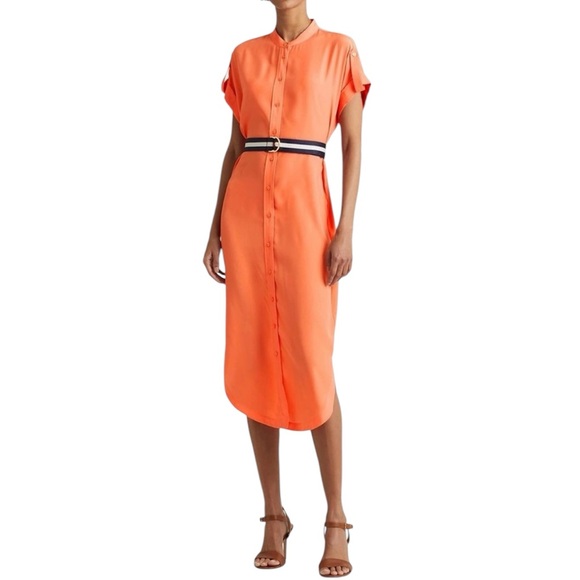 Lauren Ralph Lauren Belted Crepe Shirt dress